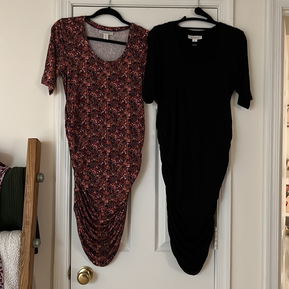 Motherhood maternity stretchy midi dresses